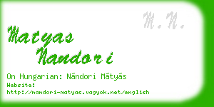 matyas nandori business card
